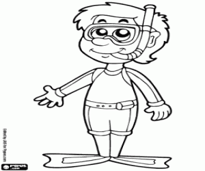 раскраска Дайвер с неопреном