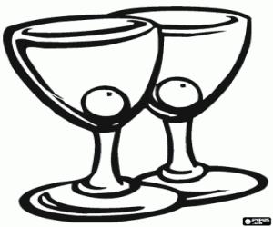 раскраска Два коктейли с оливками