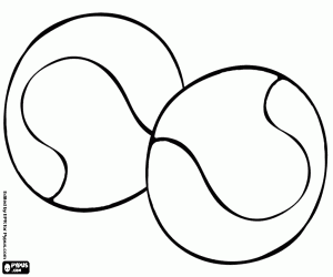 раскраска Два теннисных мяча