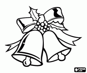 раскраска Два украшенные рождественские колокола