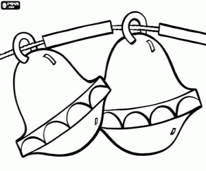 раскраска Две маленькие колокола Рождество