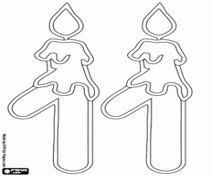 раскраска Двумя свечами с номер одиннадцать