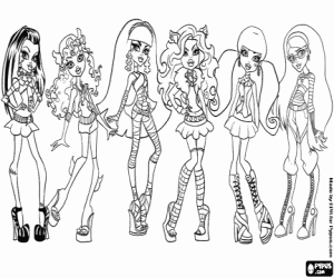 раскраска Девушки из Monster High