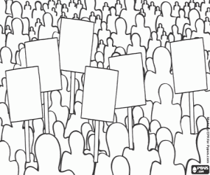 раскраска Демонстрация за социальную справедливость