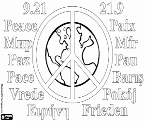 раскраска День мира, 21 сентября