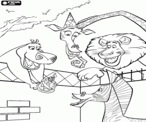 раскраска День рождения торт для Марти