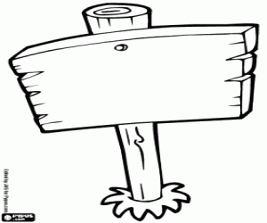 раскраска Деревянный знак