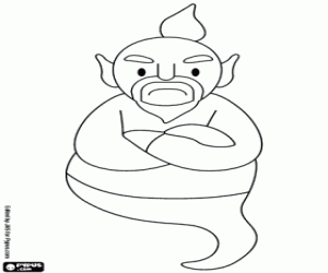 раскраска Джинна из лампы Аладдина