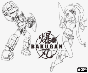 раскраска Джули и ее Bakugan подземного