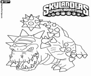 раскраска Динозавр Skylander Bash