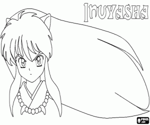 раскраска Длинные волосы Inuyasha