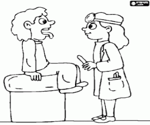 раскраска Доктор и пациент