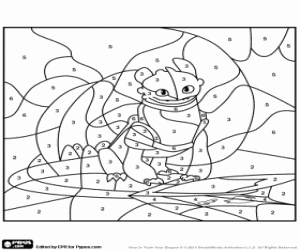 раскраска Дракон Бладвист, по номерам