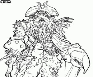 раскраска Дэви Джонс, Пираты Карибского моря