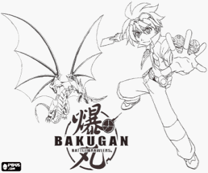 раскраска Дэн и его Bakugan Драго