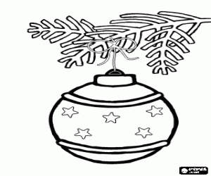 раскраска Елочный шар украшен звездами