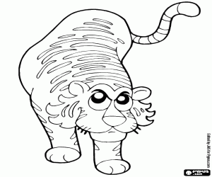 раскраска Жестокий бенгальский тигр