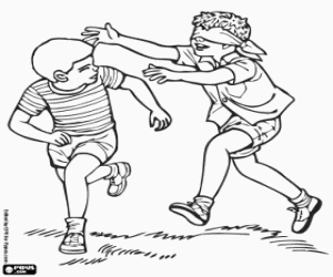 раскраска Жмурки, традиционная игра