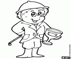 раскраска Жокей. Всадника с трофеем