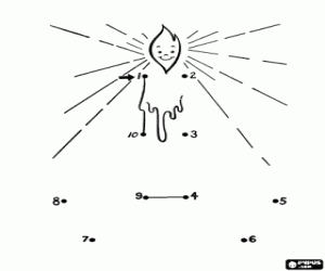 раскраска Завершить зажженной свечой