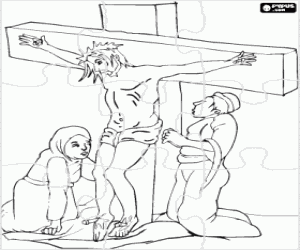 раскраска Загадка Иисуса на кресте