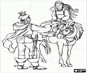 раскраска Загадка князей и лошадь