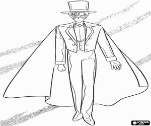 раскраска Замаскированный герой Tuxedo Mask