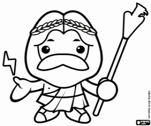 раскраска Зевс или Юпитер, царь богов