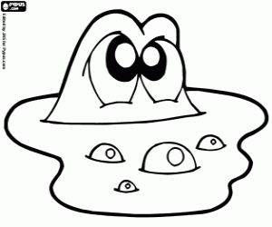 раскраска Земноводный животное в воде