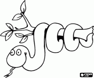 раскраска Змеи намотанной на отделение