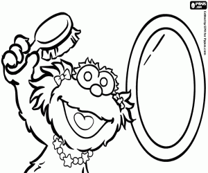 раскраска Зои перед зеркалом