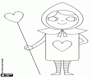 раскраска Игральные карты в стране чудес