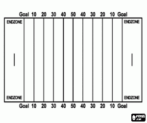 раскраска Игровое поле, американский футбол