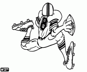 раскраска Игрок с мячом в руке