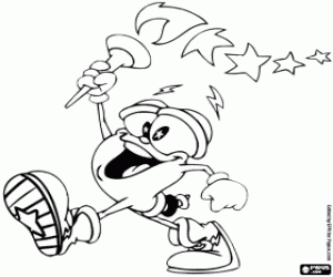 раскраска Иззи, талисман Атланта 1996