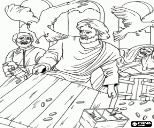 раскраска Иисус в храме