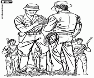 раскраска Индиана Джонс, Беллок и идол