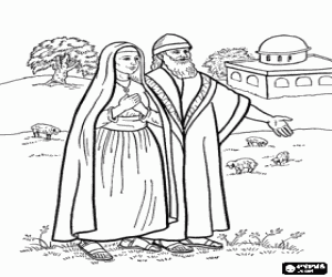 раскраска Иов на пророка и его жена