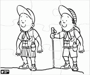 раскраска Исследователи Пазл