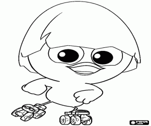 раскраска Калимеро с роликовые коньки