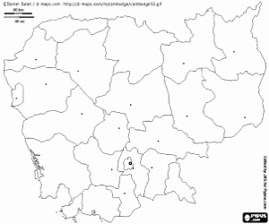 раскраска Камбоджа карта