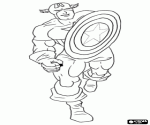 раскраска Капитан Америка, супергерой