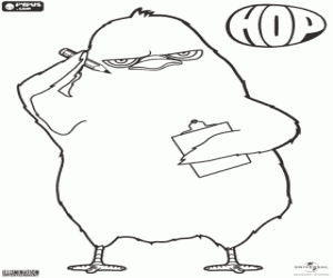 раскраска Карлос цыпленок с бумаги и карандаш