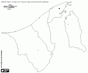 раскраска Карта Брунея