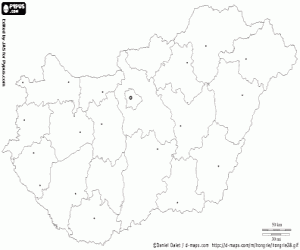 раскраска Карта Венгрия