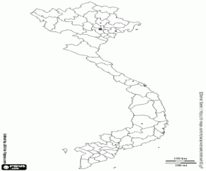 раскраска Карта Вьетнам