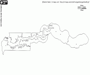 раскраска Карта Гамбии