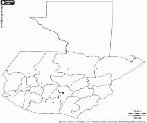раскраска Карта Гватемалы