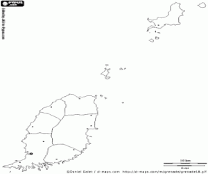 раскраска Карта Гренады