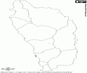 раскраска Карта Доминики